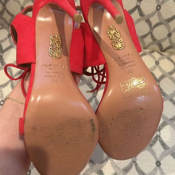 Aquazzura hot pink suede high heels - Picture 6 of 8